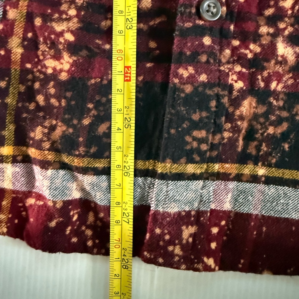 Angry Minnow Oh For Fox Sake Flannel Shirt Mens Small  Red Splatter - Picture 8 of 9